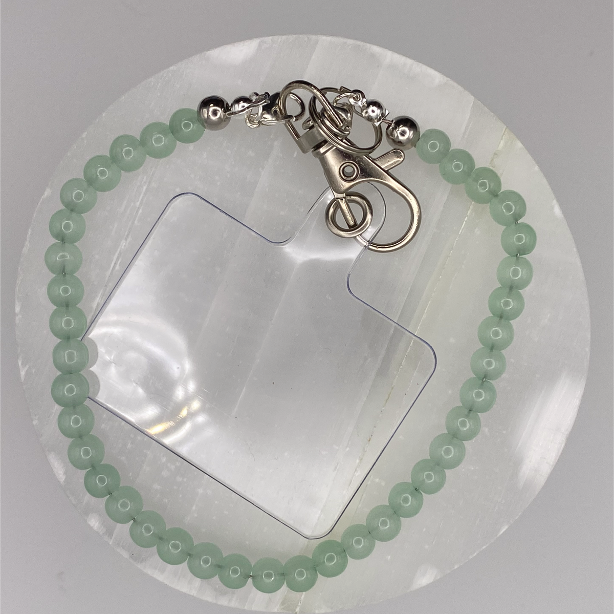 Soft Green Glass Phone Strap