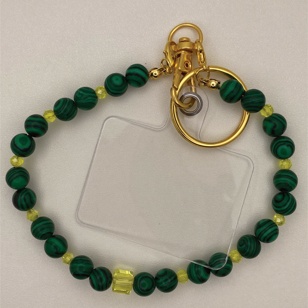 Malachite Yellow Crystal Phone Strap
