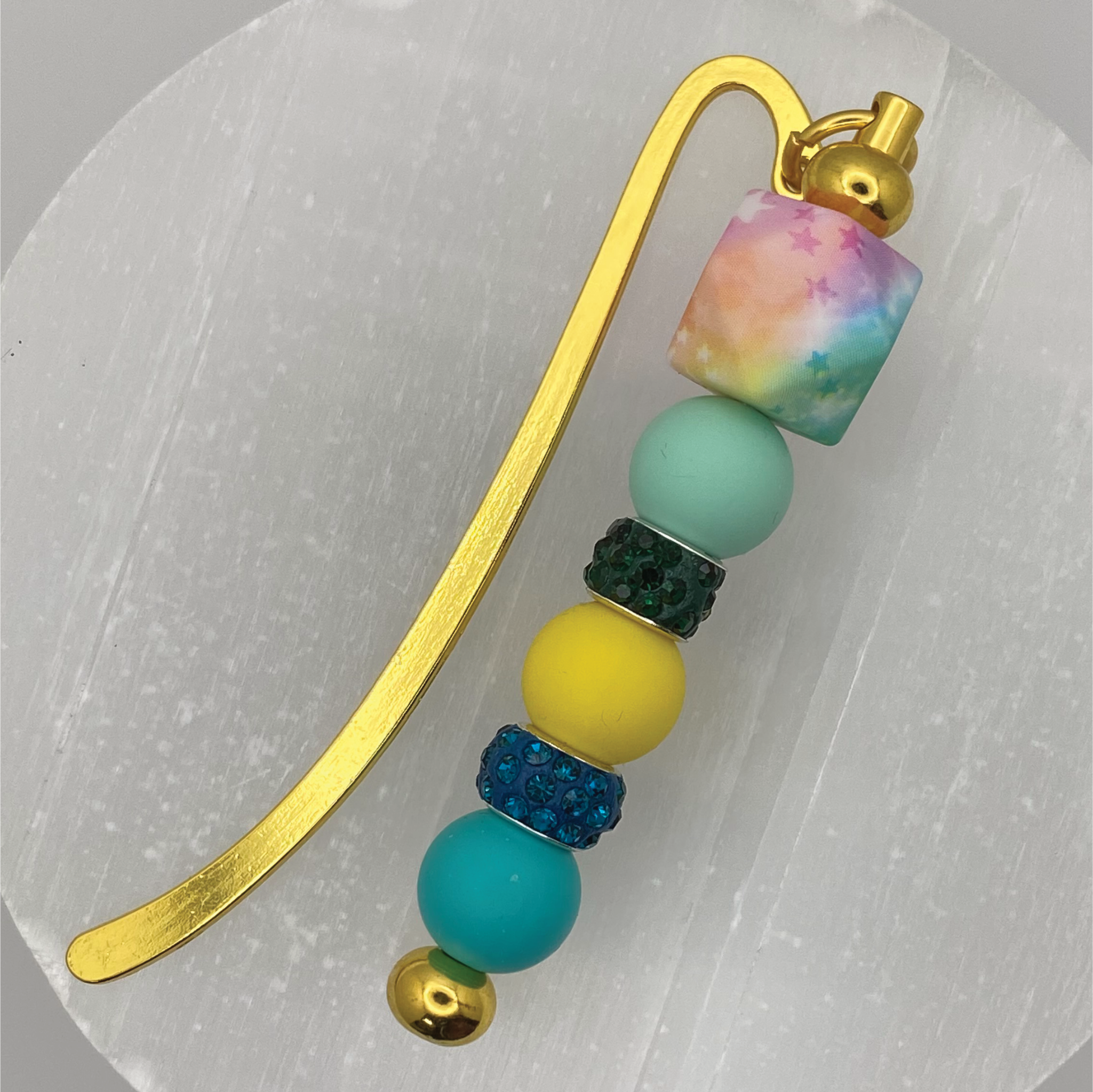 Teal Yellow Star Bookmark