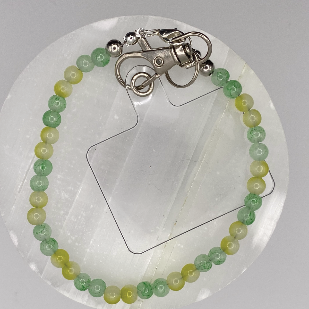 Green Yellow Glass Phone Strap