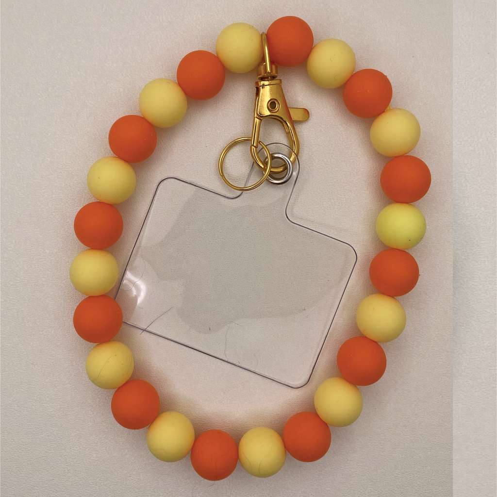 Correa de silicona para teléfono naranja y amarillo