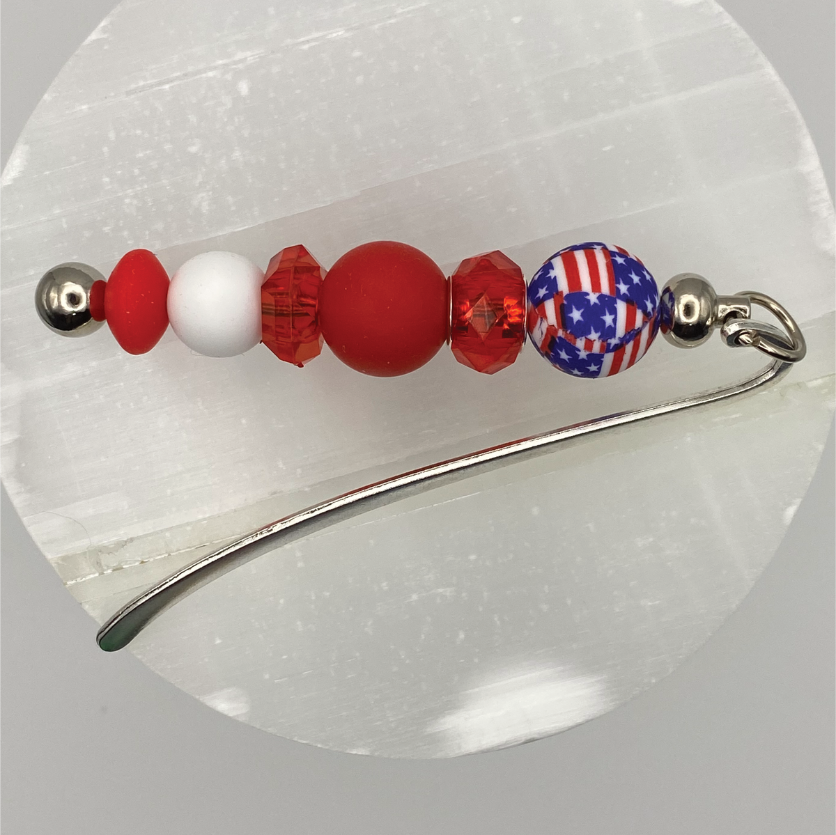 Red Patriotic Silver Bookmark