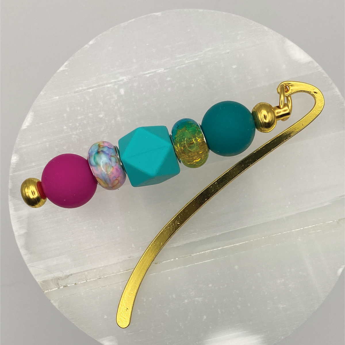 Teal Maroon Gold Bookmark