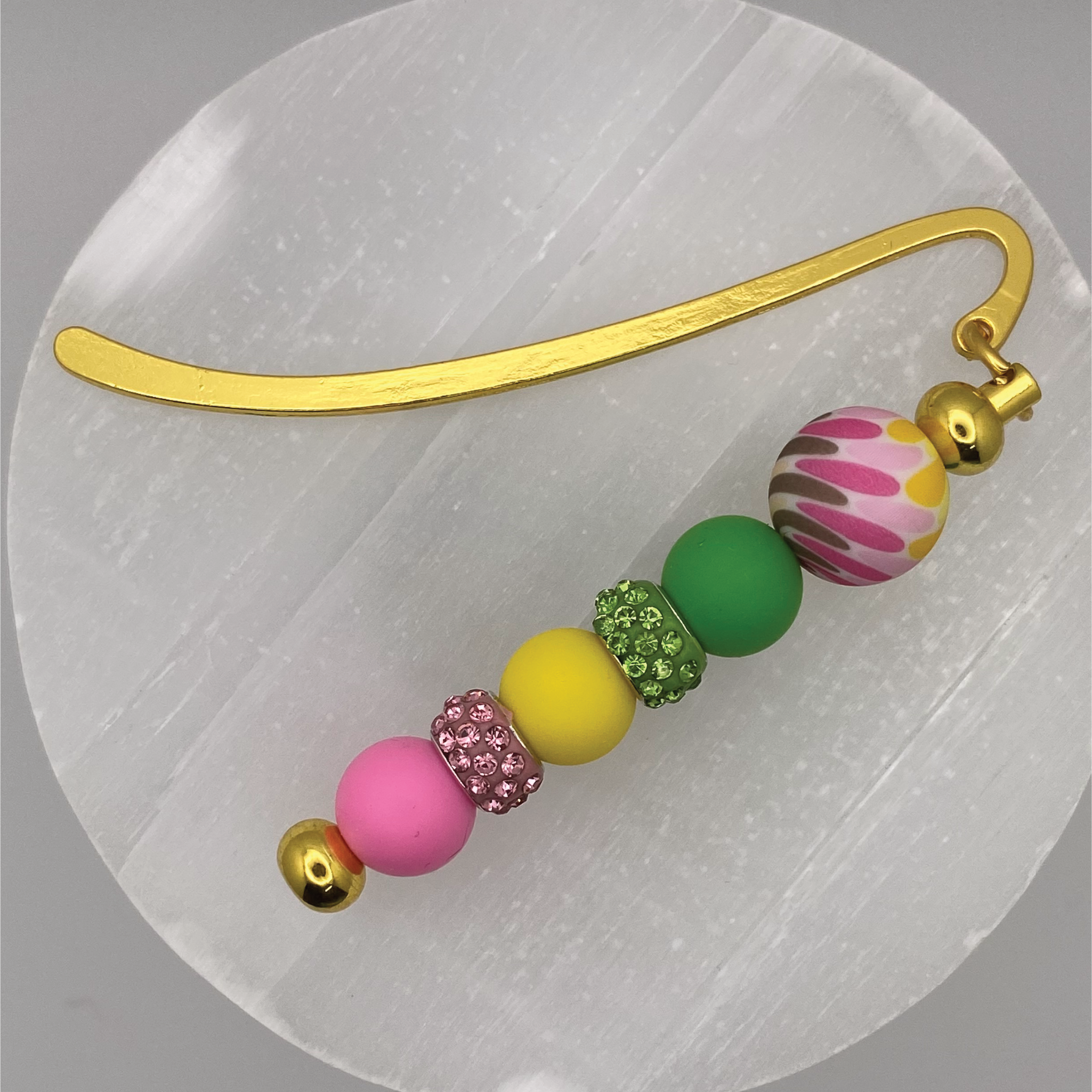 Green Yellow Pink Stripe Bookmark