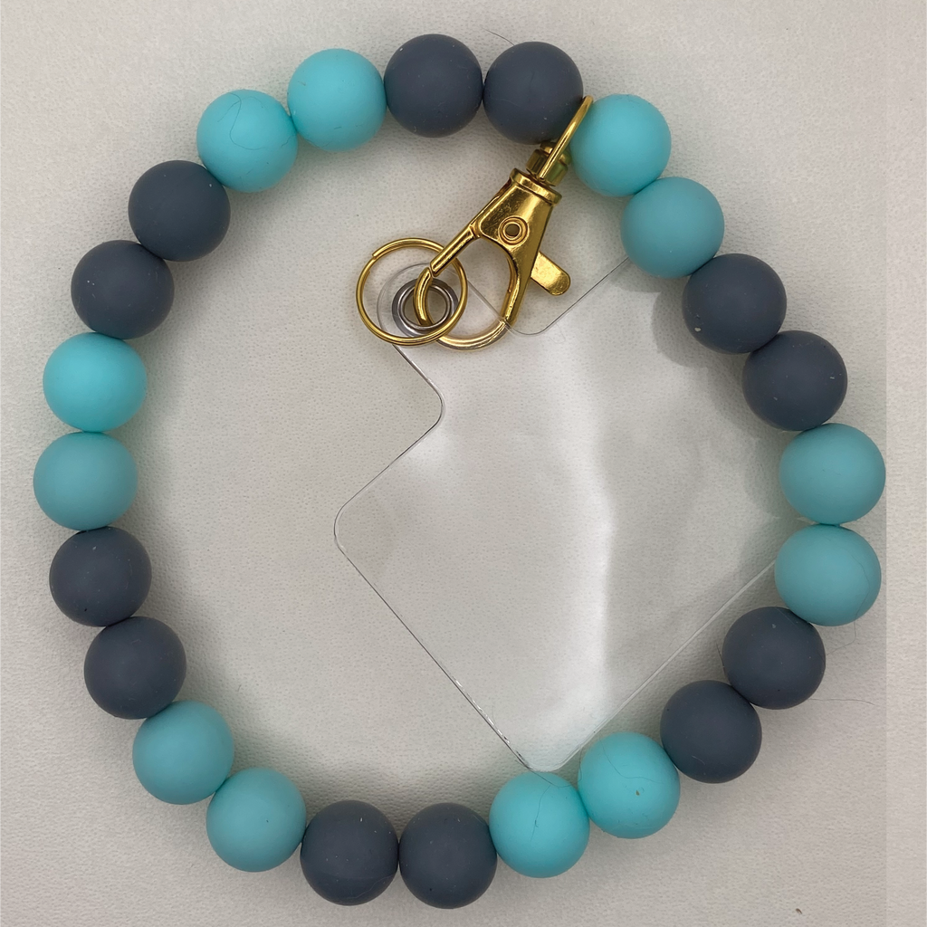 Aqua Navy Blue Silicone Phone Strap