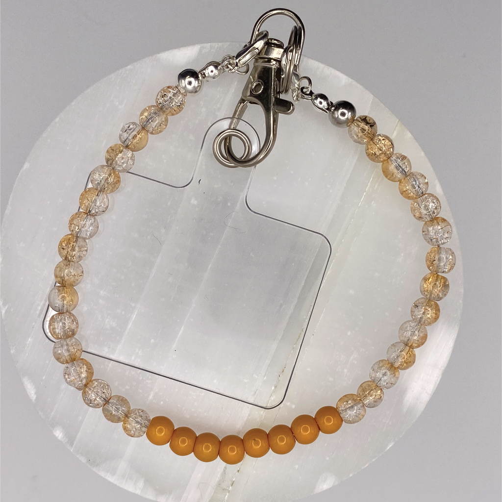 Orange Crackle Orange Glass Phone Strap