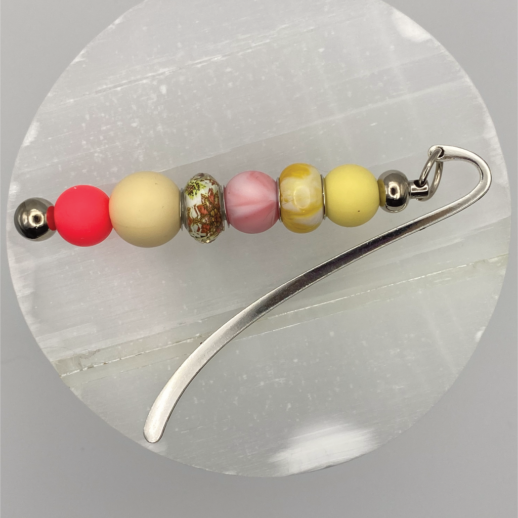 Yellow Pink Silver Bookmark