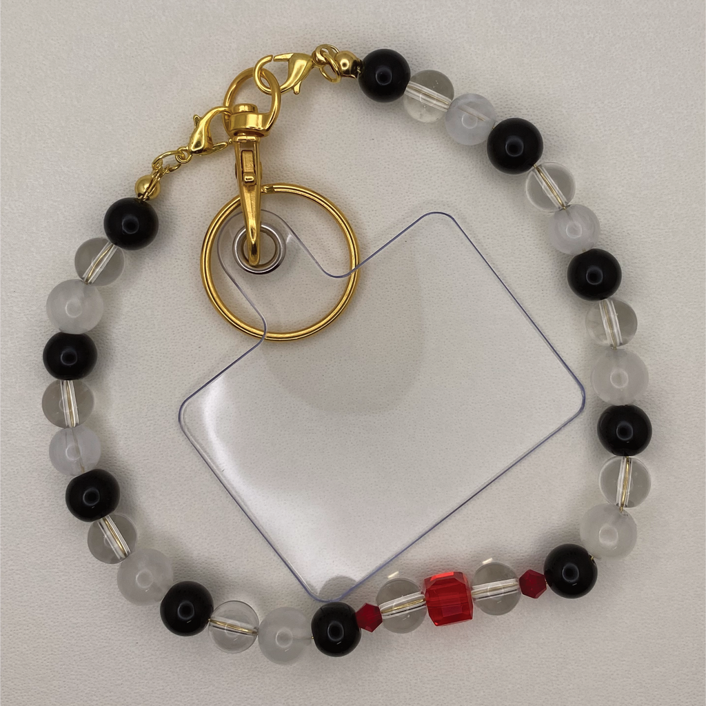 Milky Quartz Clear Quartz Black Agate Red Crystal Phone Strap