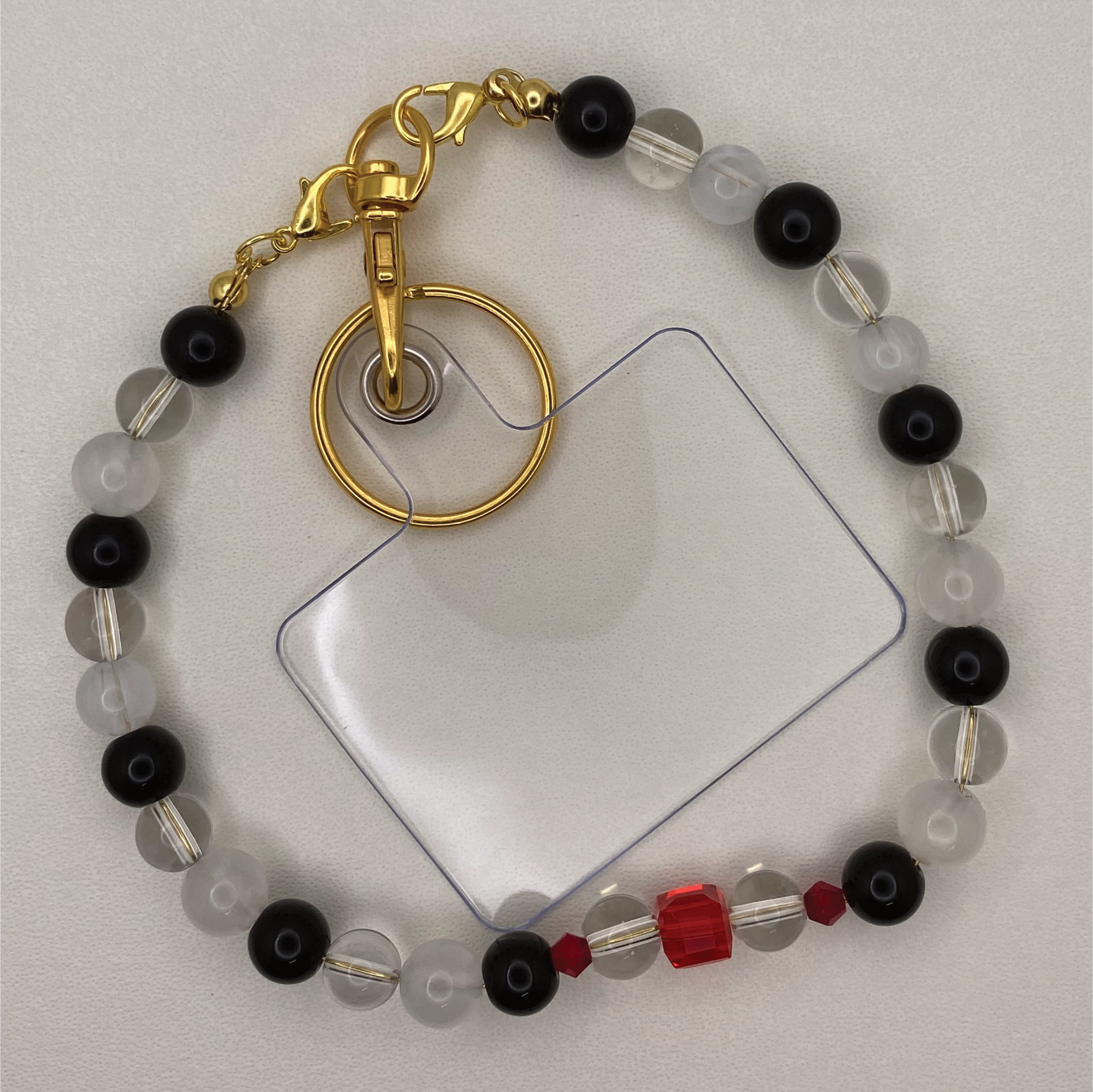 Milky Quartz Clear Quartz Black Agate Red Crystal Phone Strap
