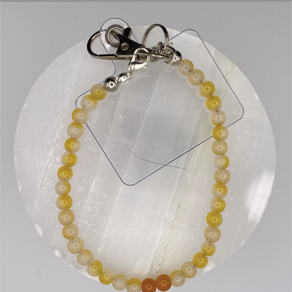 Blended Yellow Orange Glass Phone Strap