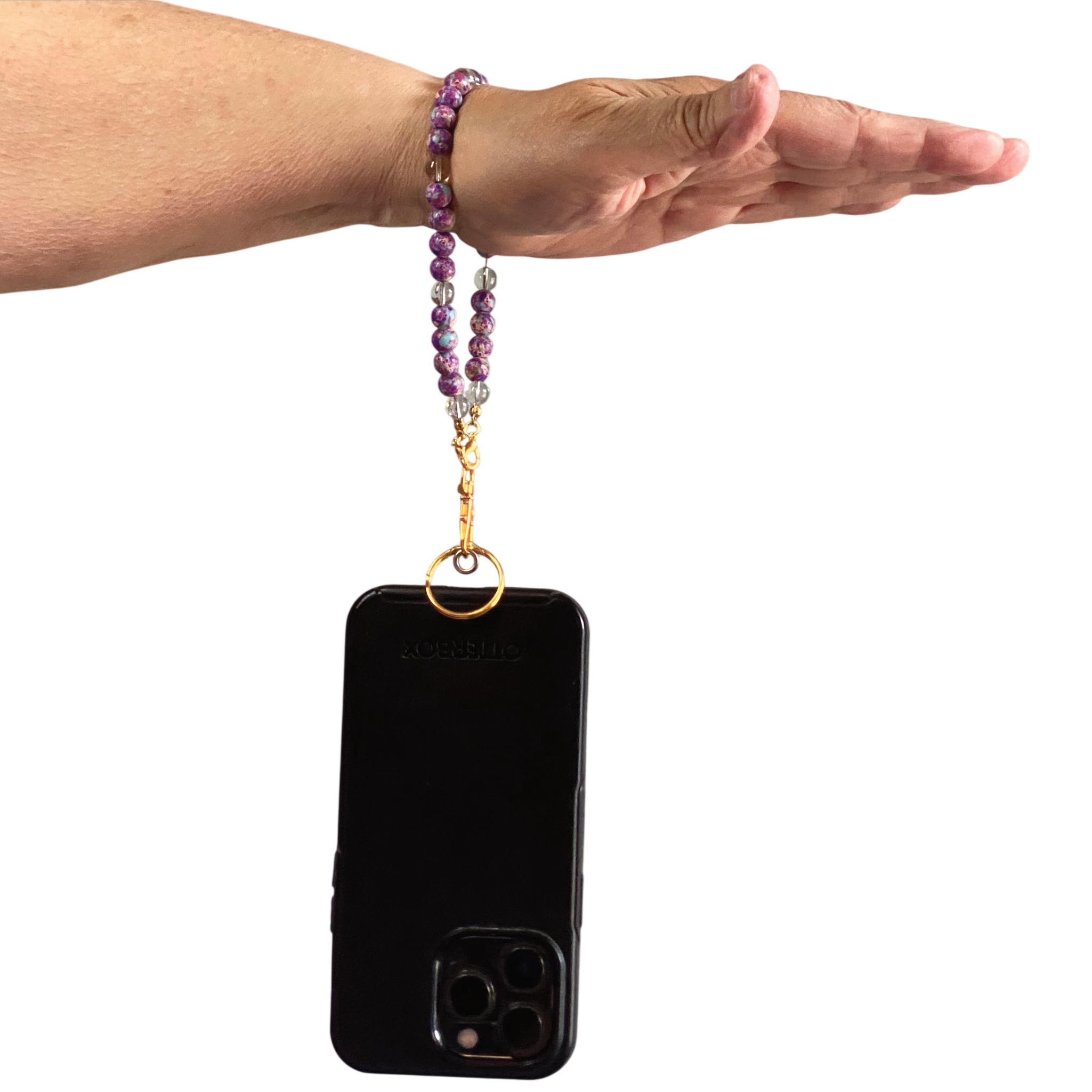 Ruby Fuchsite Clear Quartz Phone Strap