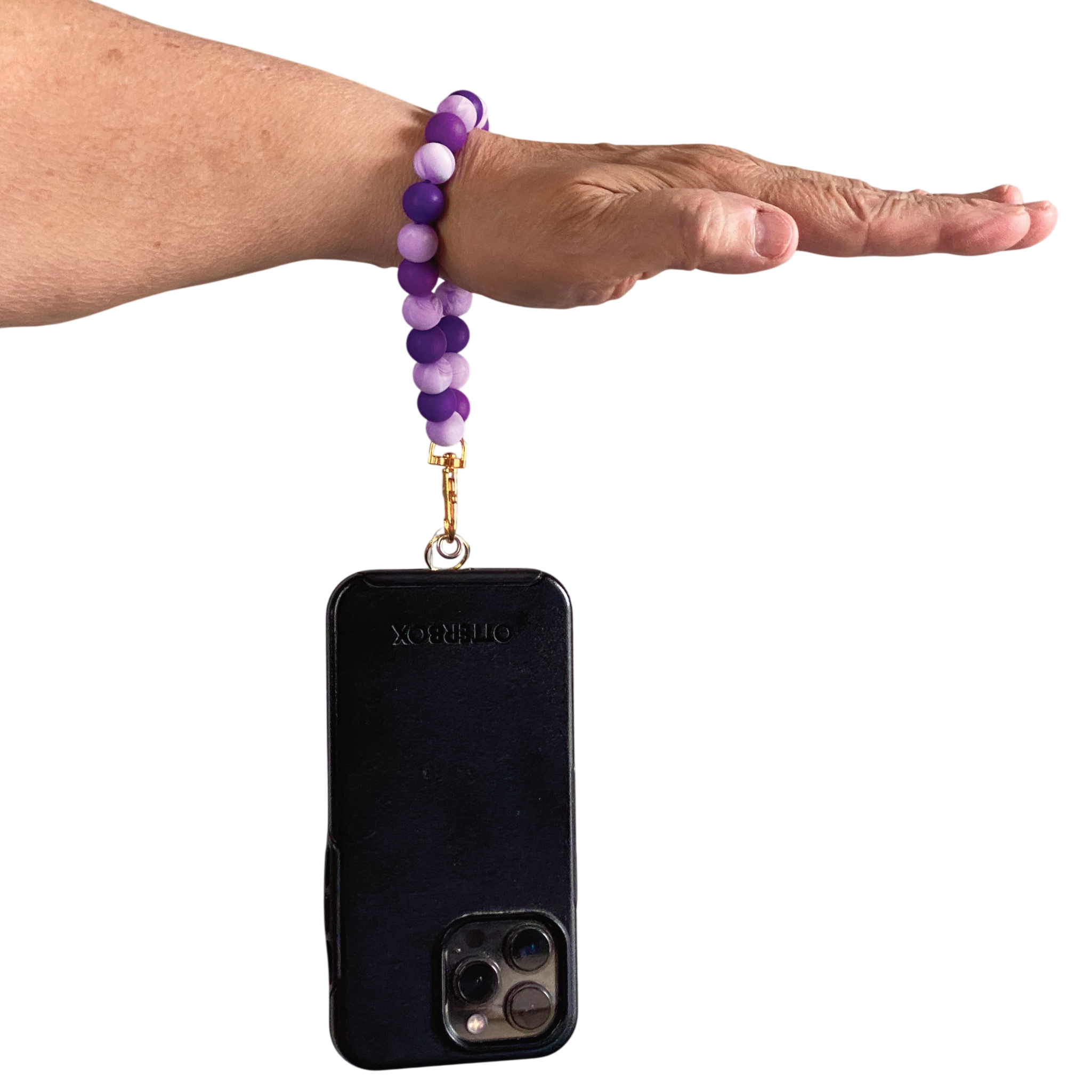 Purple Lilac Swirl Silicone Phone Strap