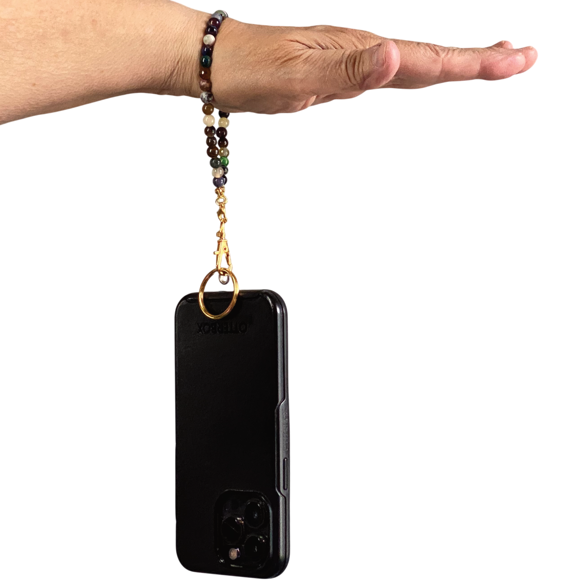 Multicolored Agate Phone Strap