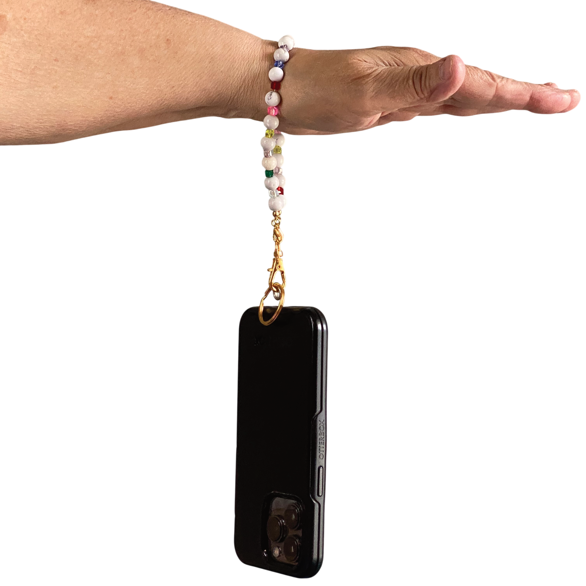 Magnesite Multicolored Crystal Phone Strap