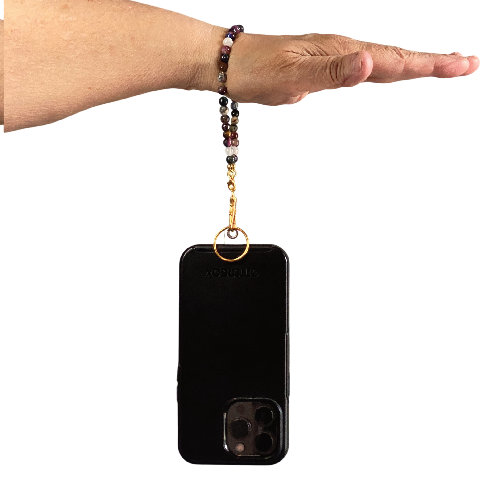 Multicolored Rhodonite Phone Strap
