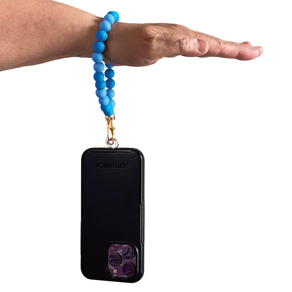 Double Blue Silicone Phone Strap