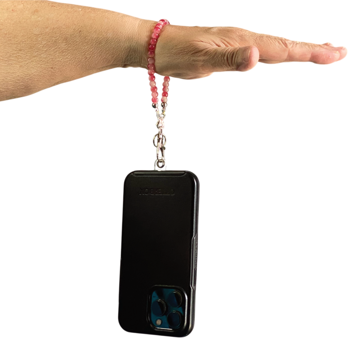 Red Glass Phone Strap