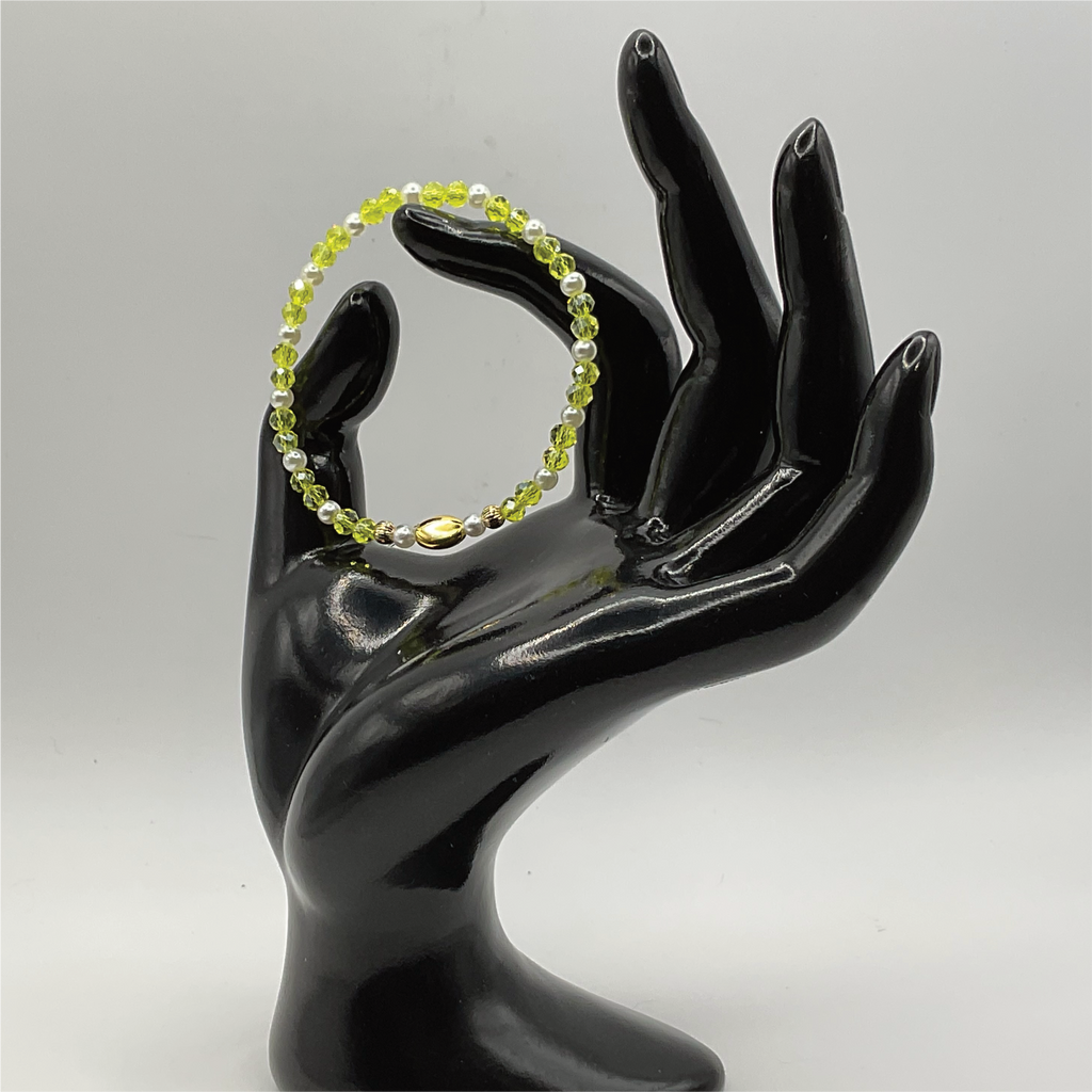 15.5 cm (6.1") Yellow Pearl Bracelet with Gold Spacers