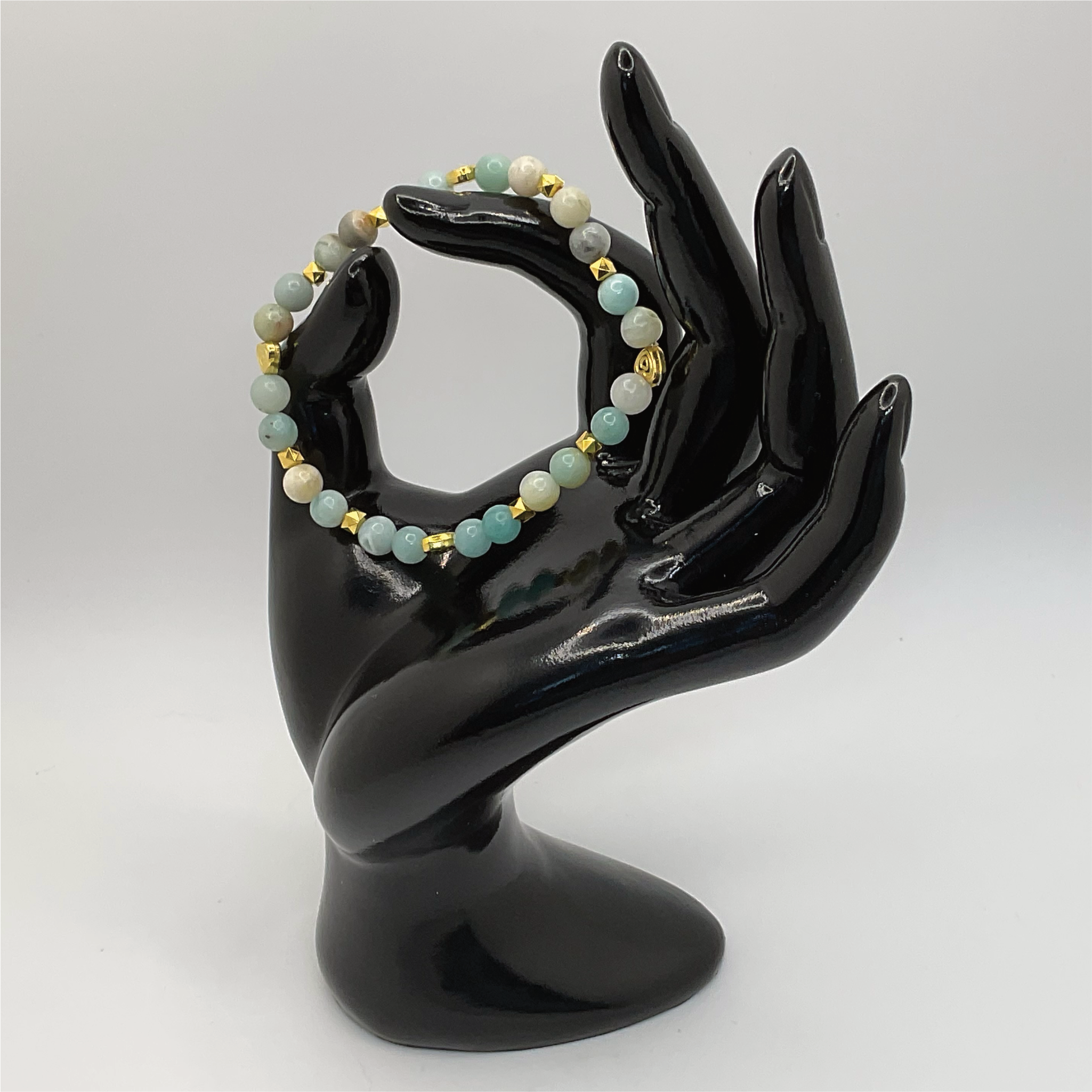 Prehnite Bracelet with Gold Spacers