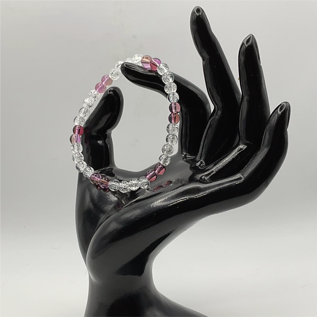 Cranberry Crystal Glass Bracelet