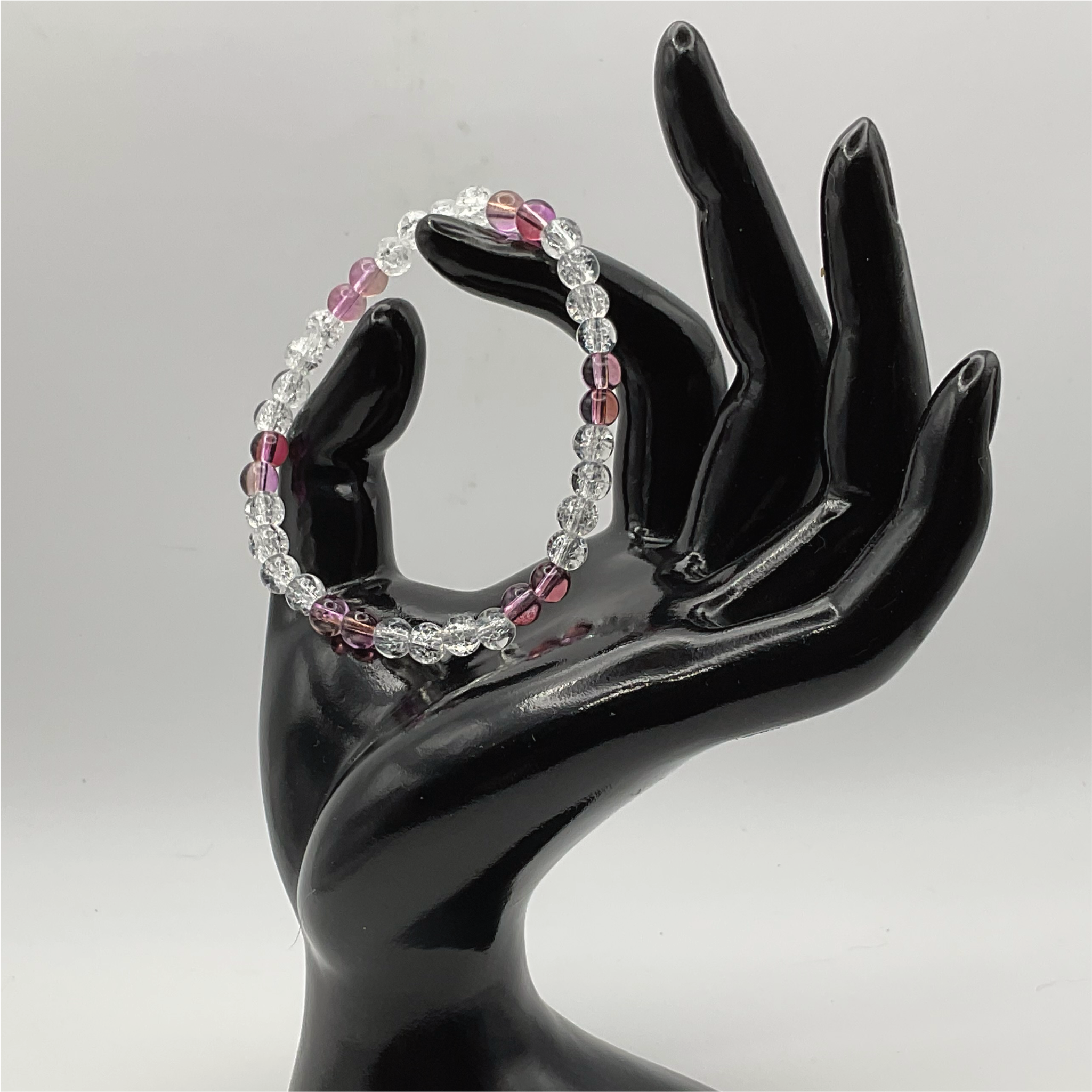 Cranberry Crystal Glass Bracelet