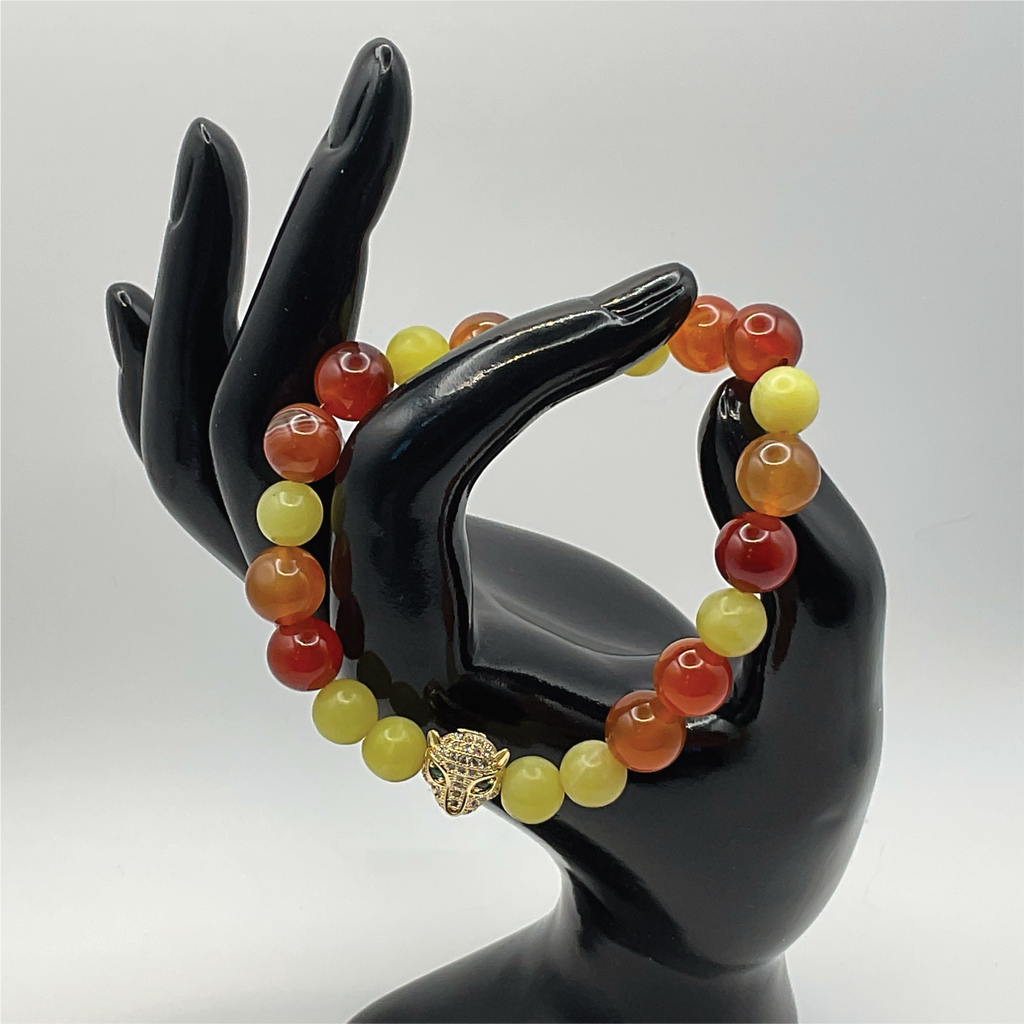 Carnelian Agate Serpentine Charm Bracelet