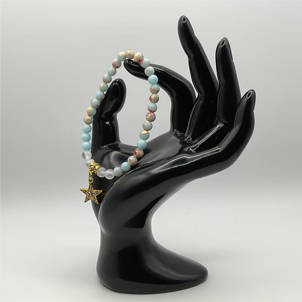 Opalite Milky Quartz Star Charm Bracelet