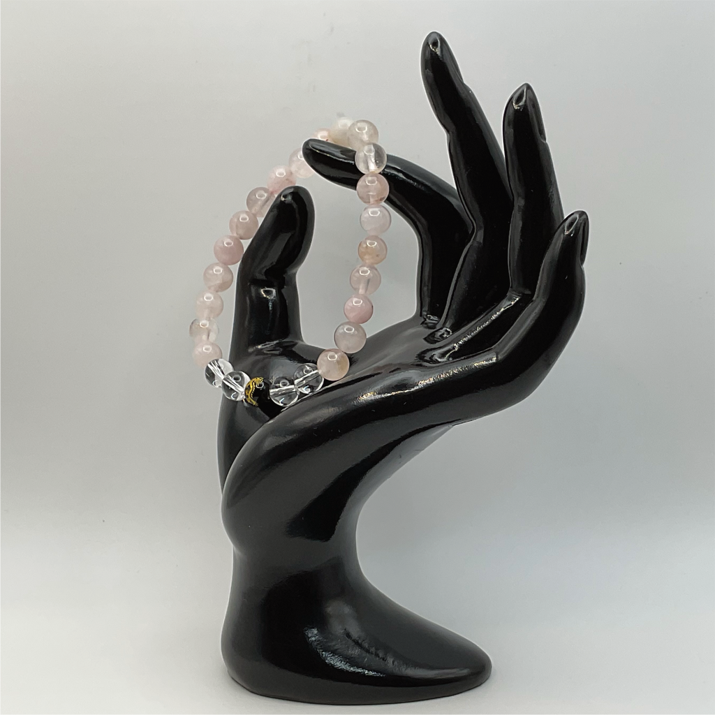 Pulsera Pixiu de Cuarzo Rosa y Cuarzo Transparente