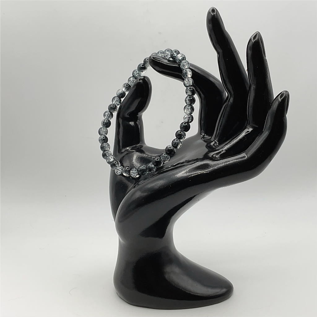 Black Grey Glass Bracelet