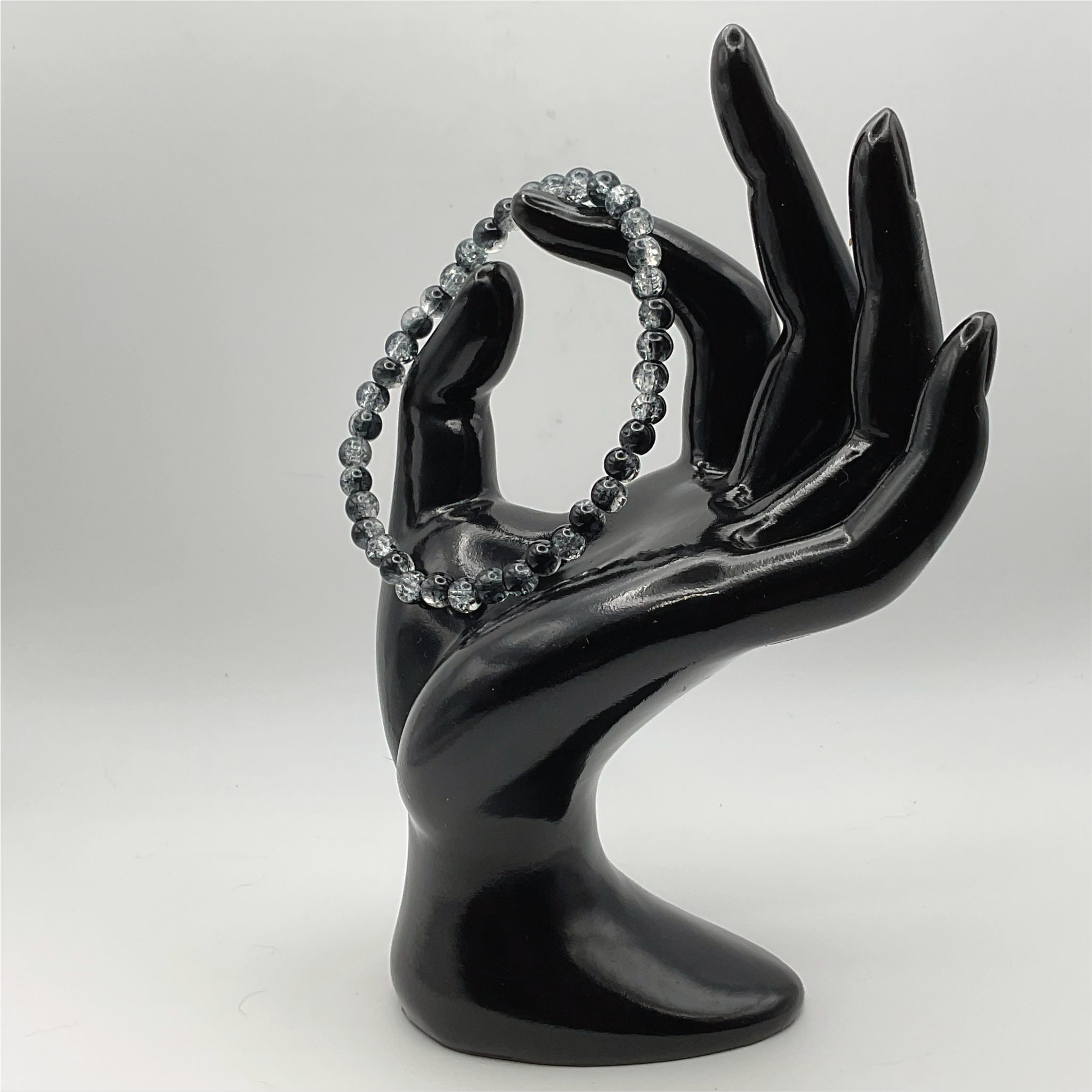 Black Grey Glass Bracelet