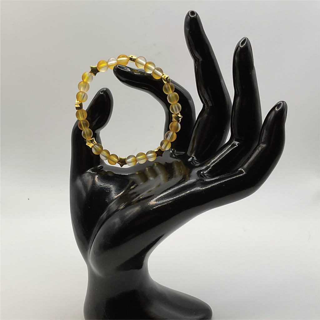15 cm (5.9") Yellow Bracelet with Gold Star Spacers