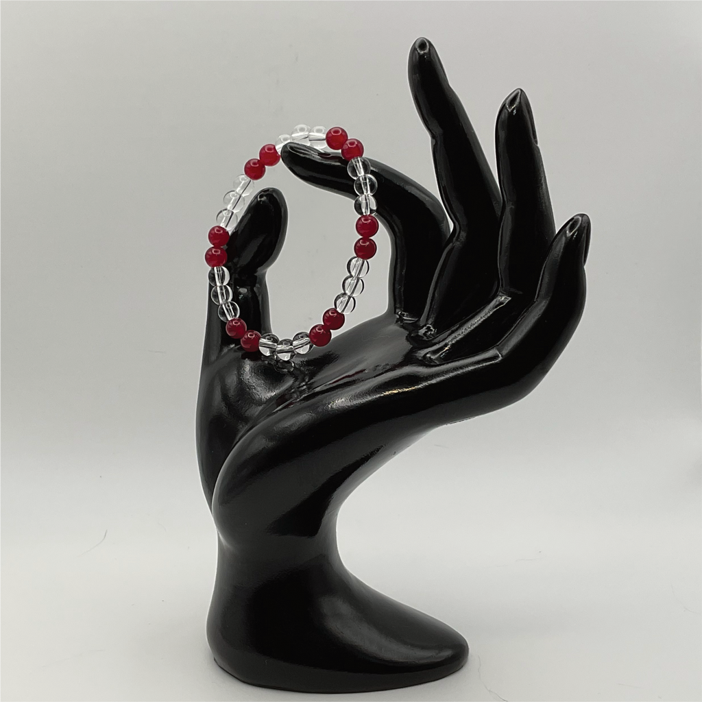 14.5 cm (5.7") Oriental Ruby Clear Quartz Bracelet