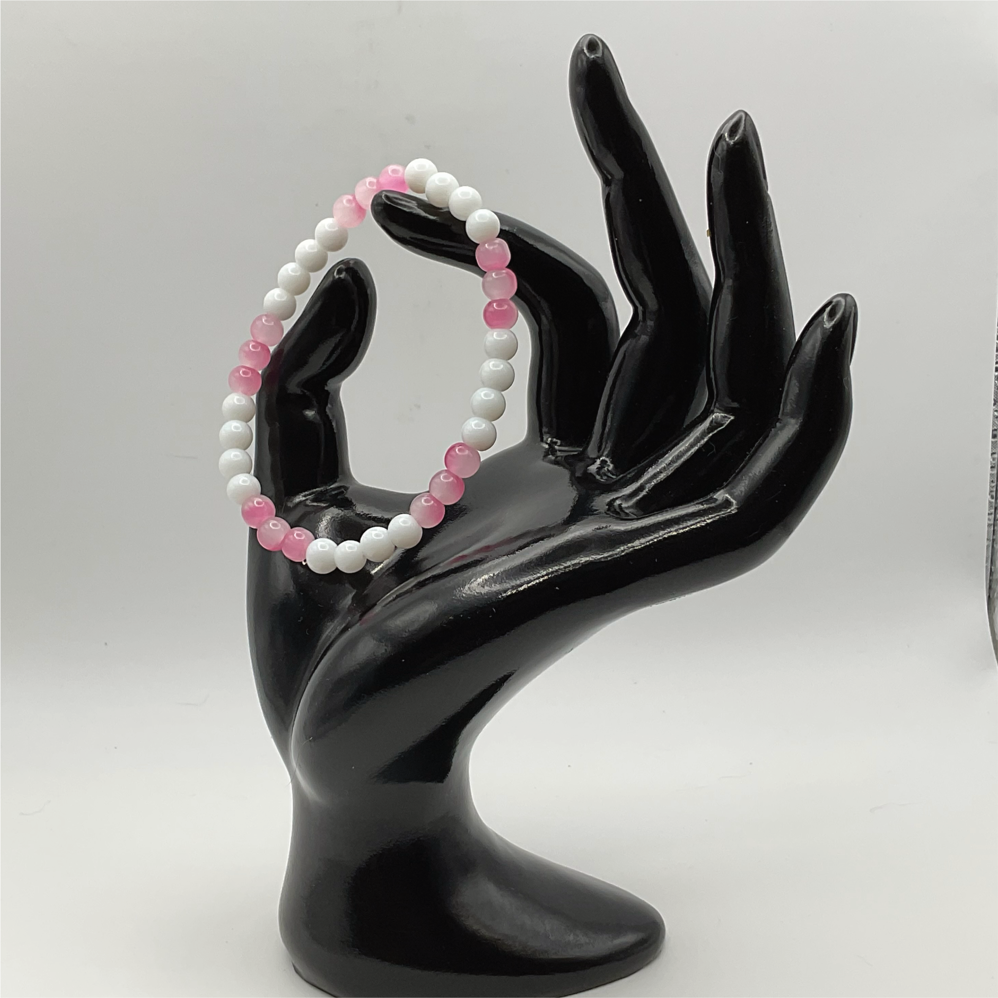 Pink White Glass Bracelet
