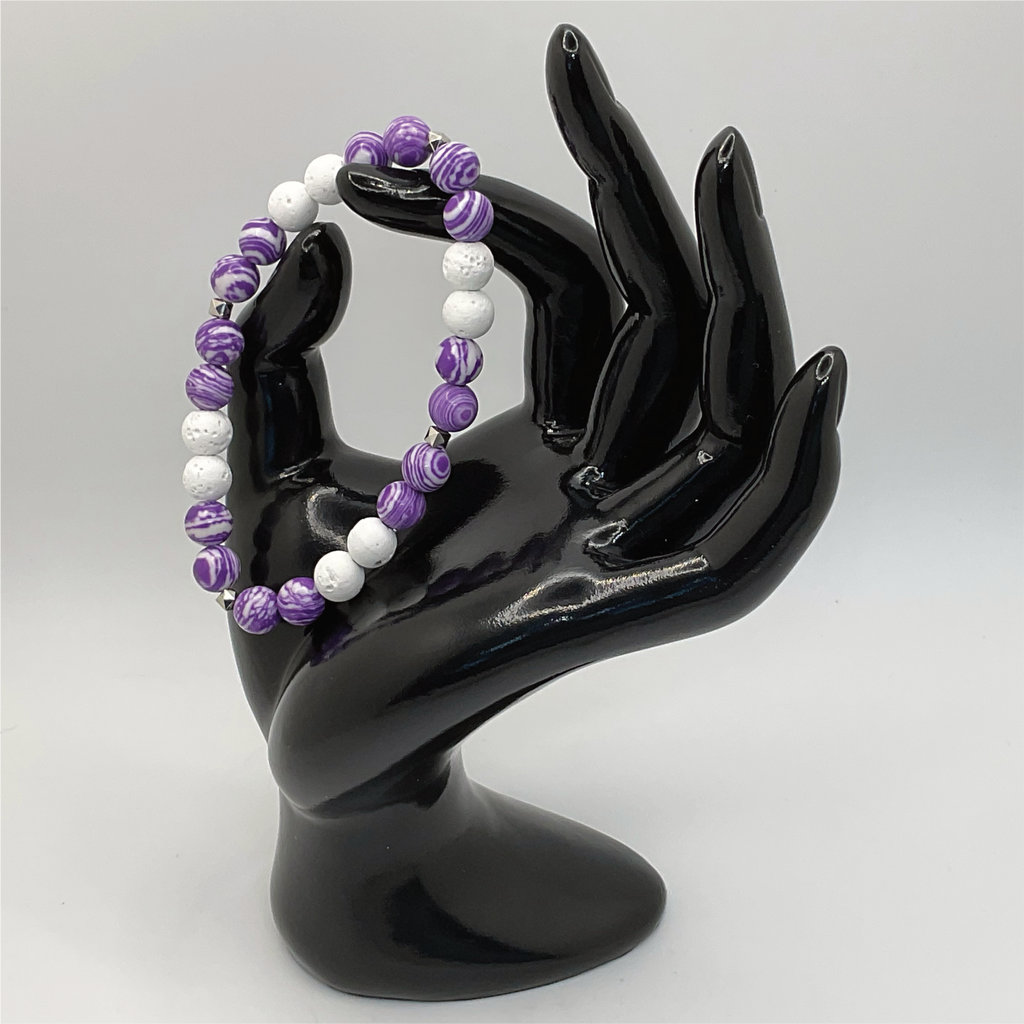 Purple Dragon Vein Magnesite Bracelet with Silver Spacers