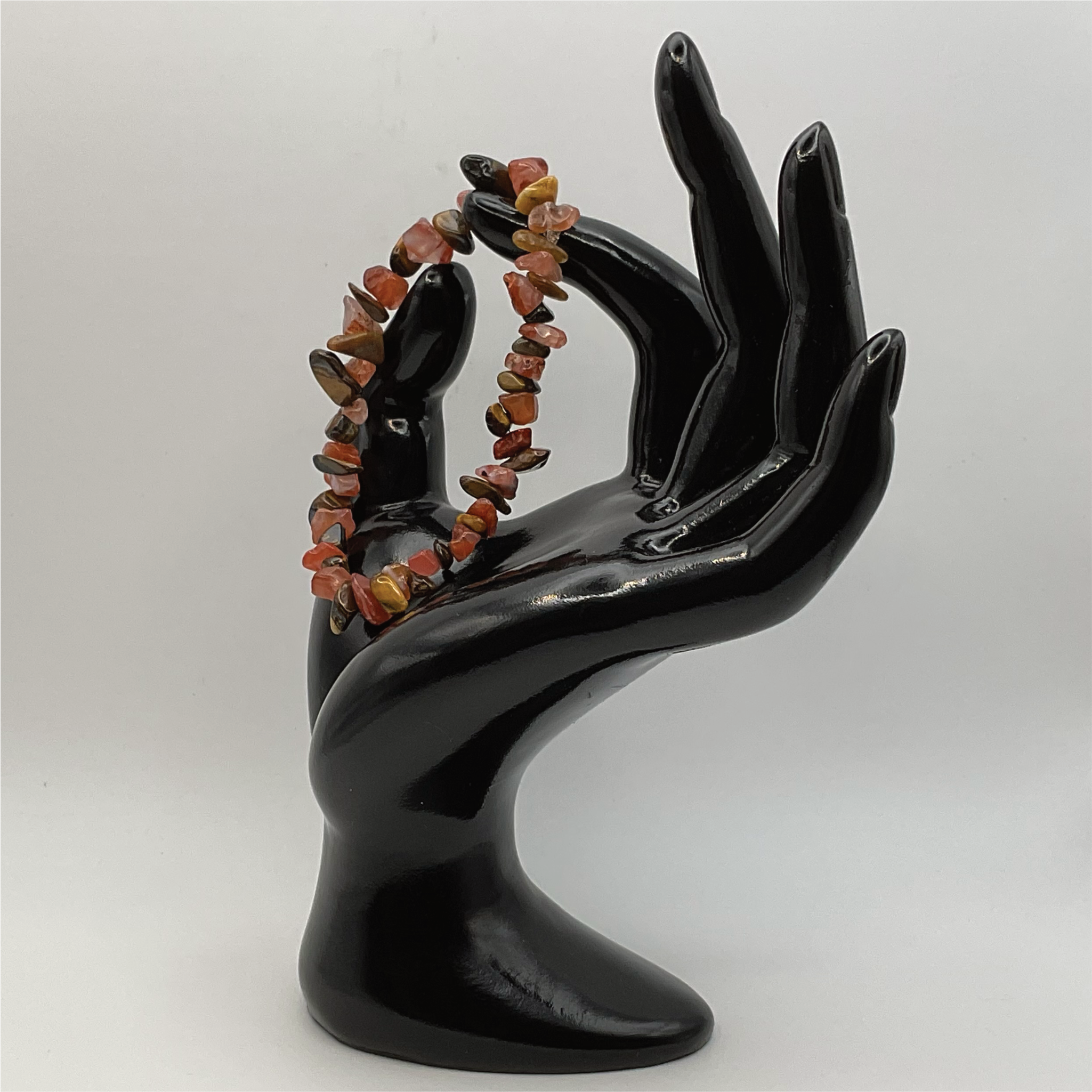 Chipped Tiger's Eye Carnelian Agate Bracelet
