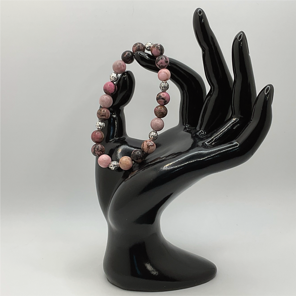 Rhodonite Bracelet with Silver Spacers