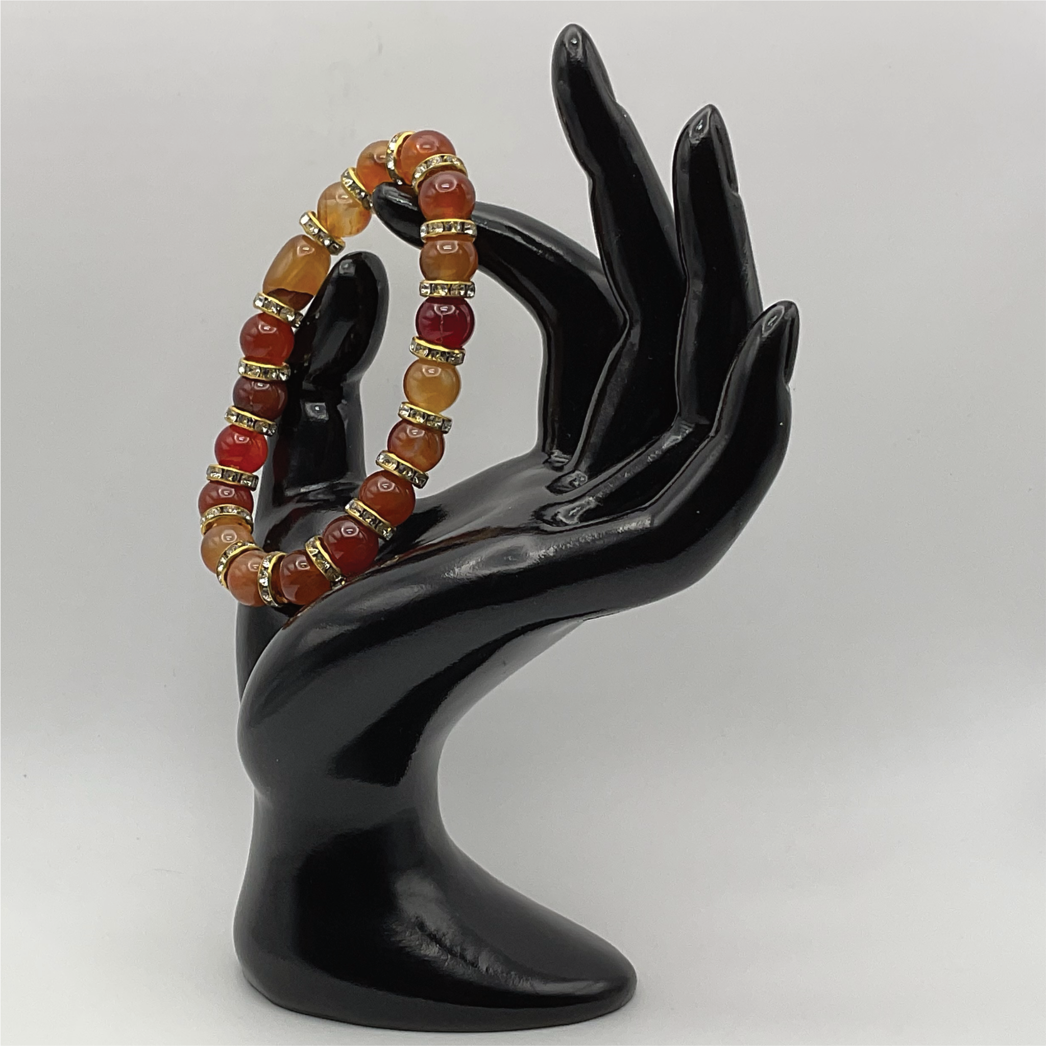 Carnelian Bracelet with Gold Spacers