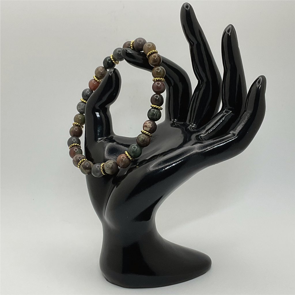 Picasso Stone Bracelet with Gold Disc Spacers