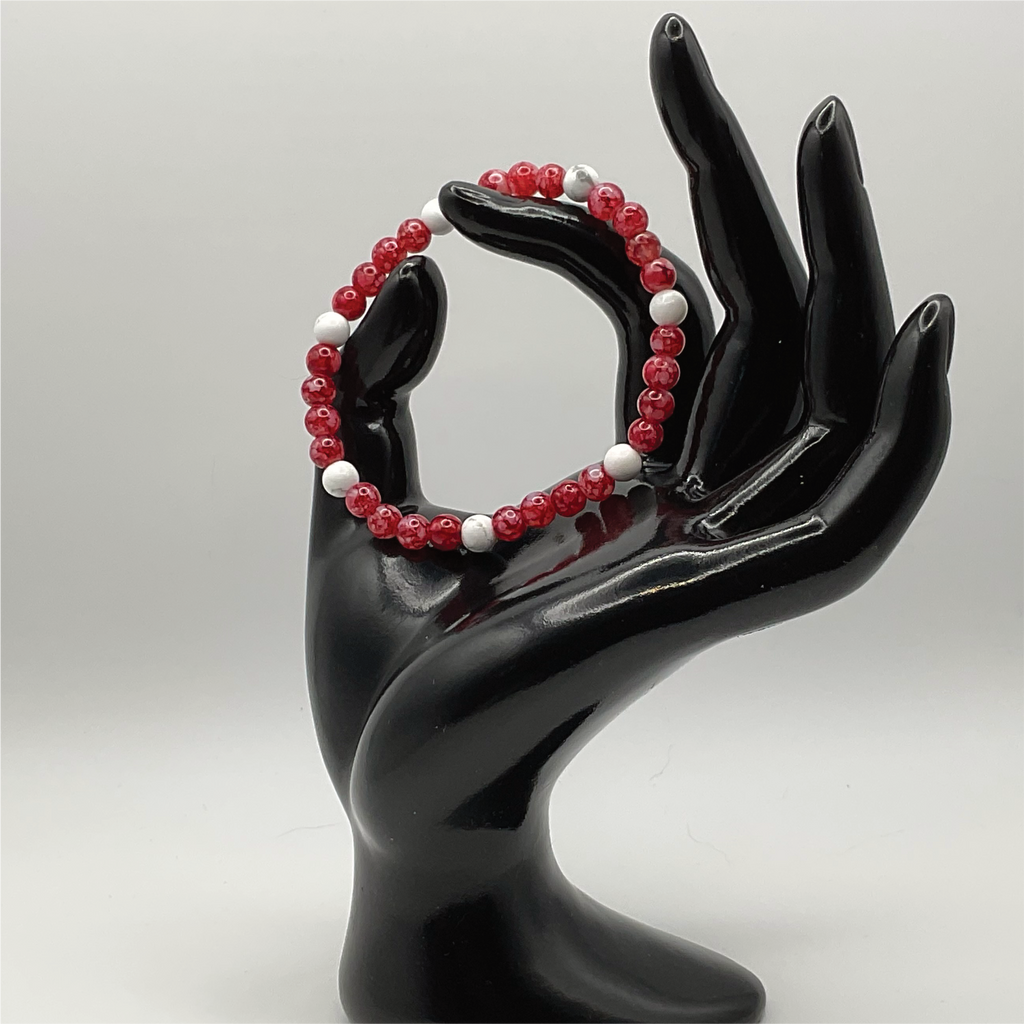 Red Dragon Vein Agate Magnesite Bracelet
