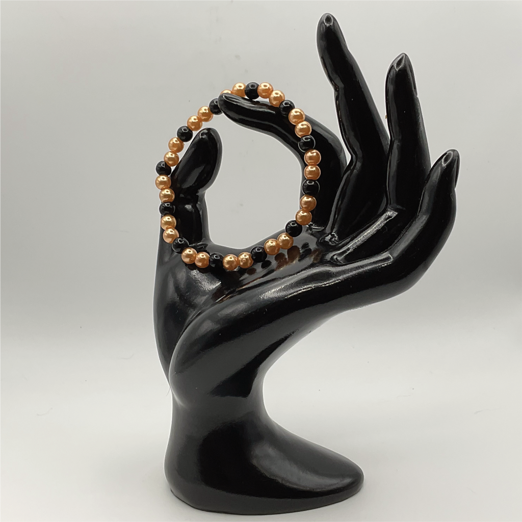 Black Glass Golden Bracelet