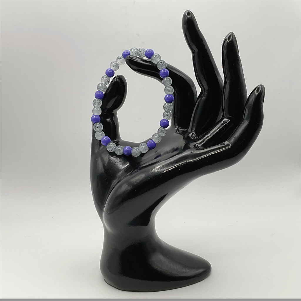 Gray Blue Glass Bracelet