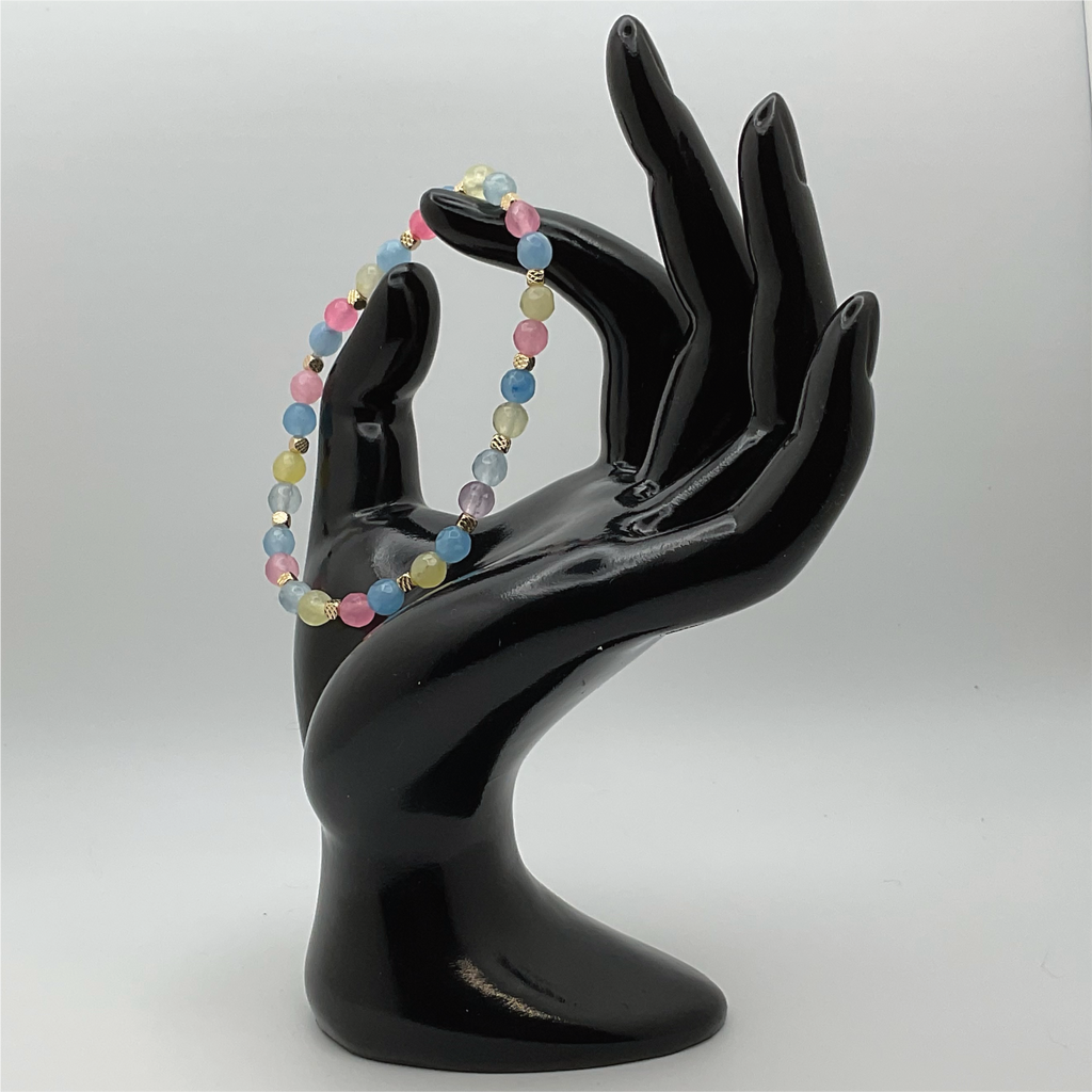 Pulsera de Opalita con Espaciadores Dorados
