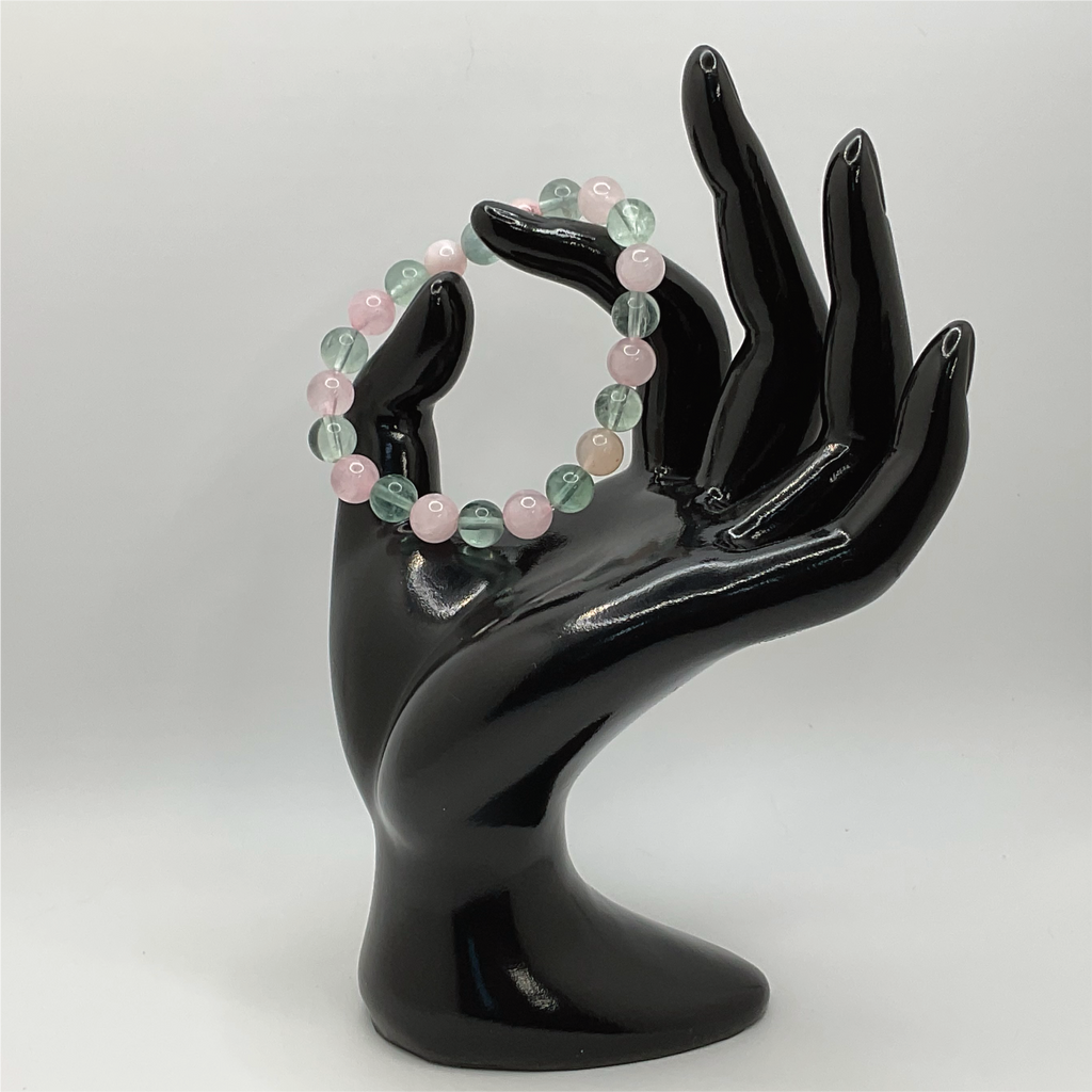 Pulsera de fluorita rosa y verde