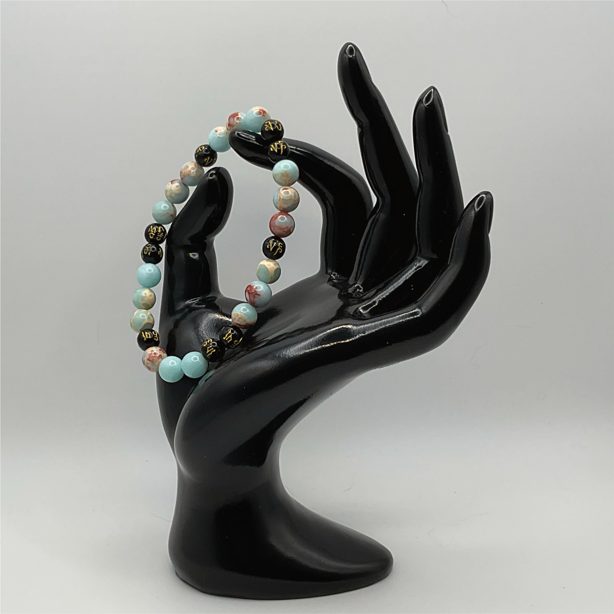 Blue Calcite Black Pixiu Bracelet