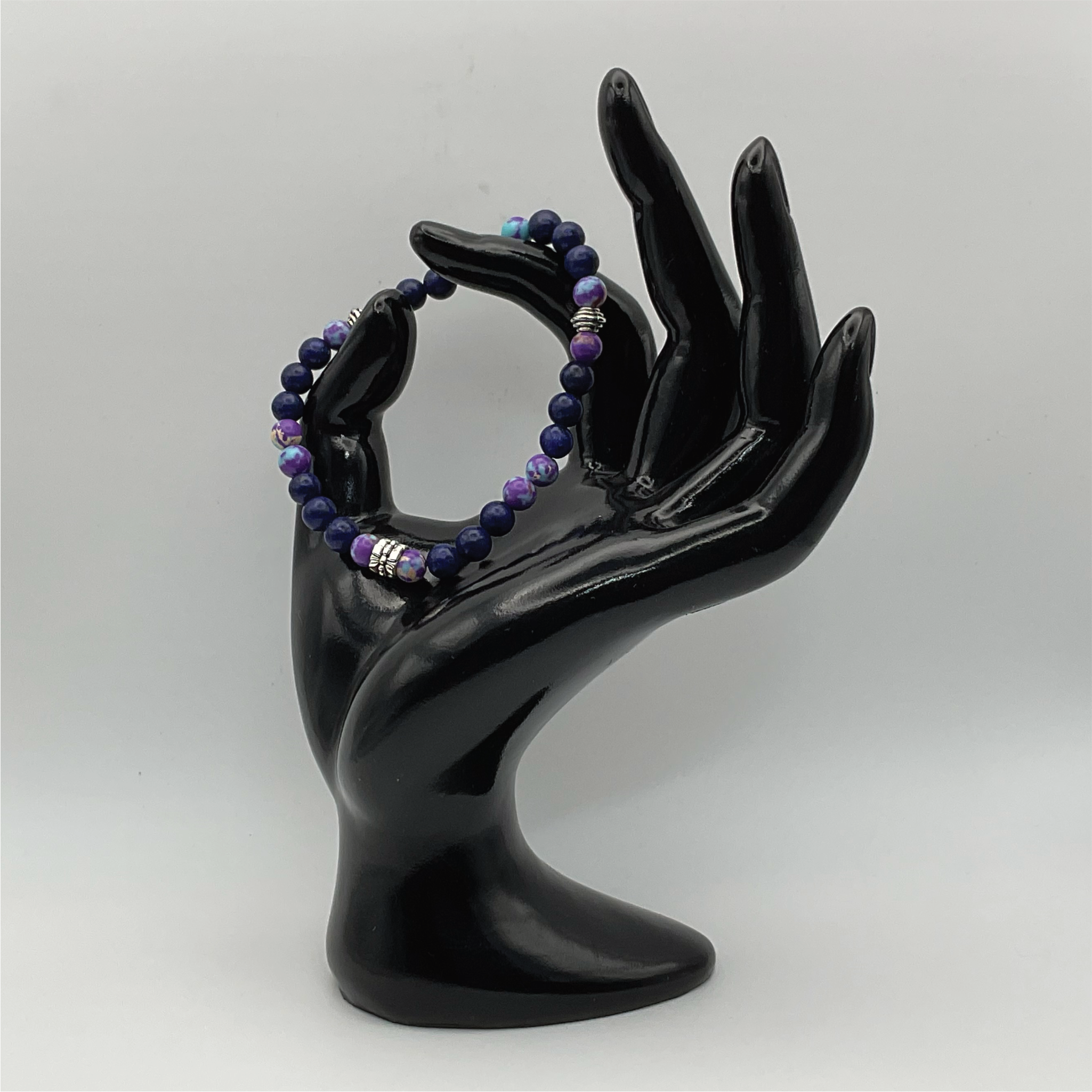 Imperial Jasper Sodalite Bracelet with Silver Spacers