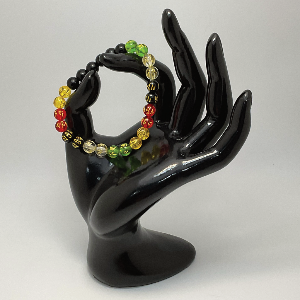 Amber Red Green Citrine Black Agate Pixiu Chakra Bracelet