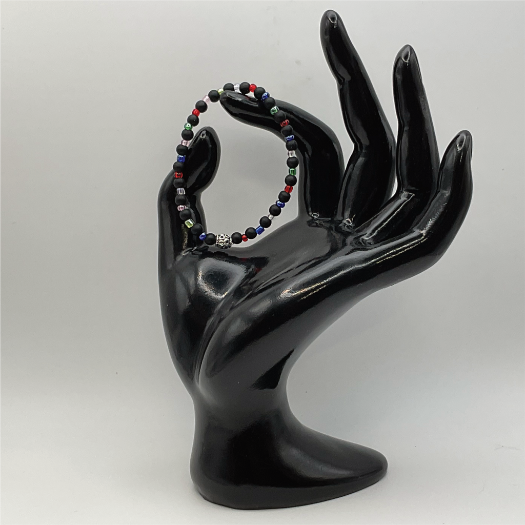 14.5 cm (5.7") Tektite Multi Colored Crystal Bracelet