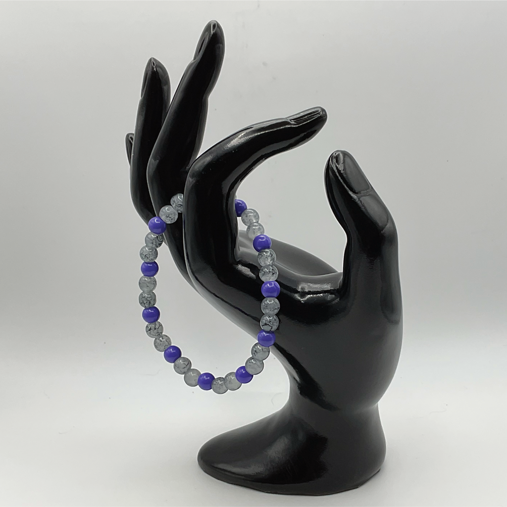 Grey Blue Glass Bracelet