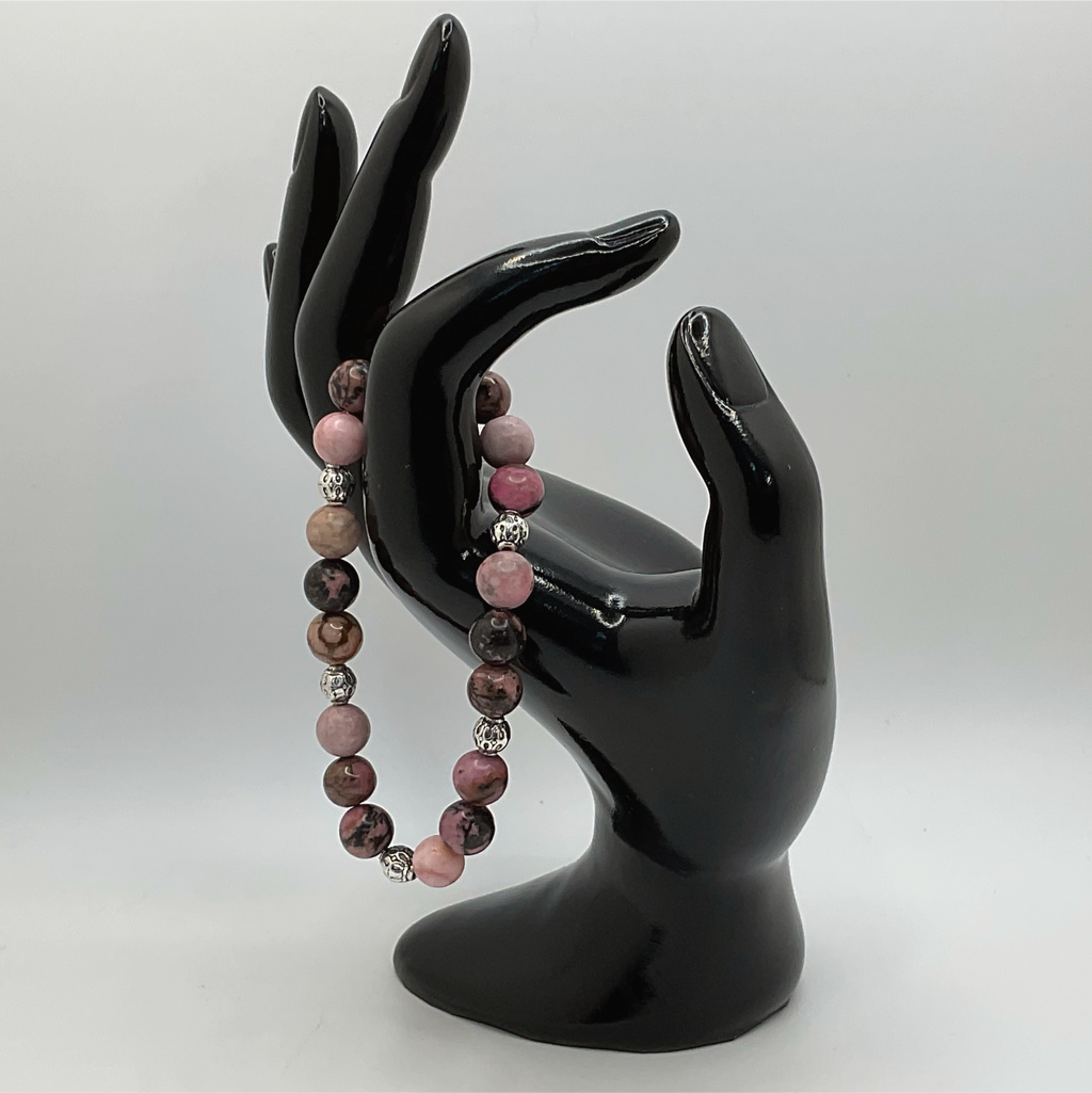 Rhodonite Bracelet with Silver Spacers