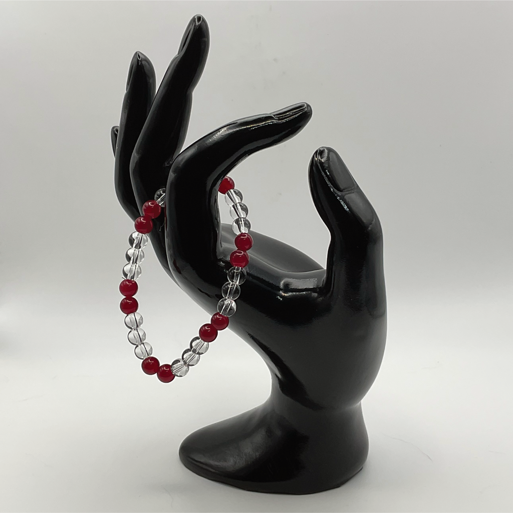 14.5 cm (5.7") Oriental Ruby Clear Quartz Bracelet